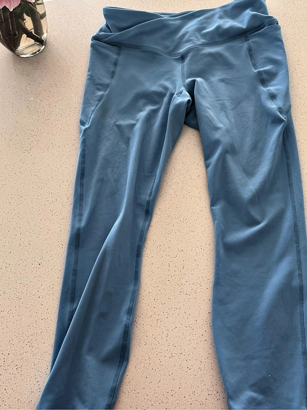 Fabletics Pure Luxe Blue Athletic Leggings.